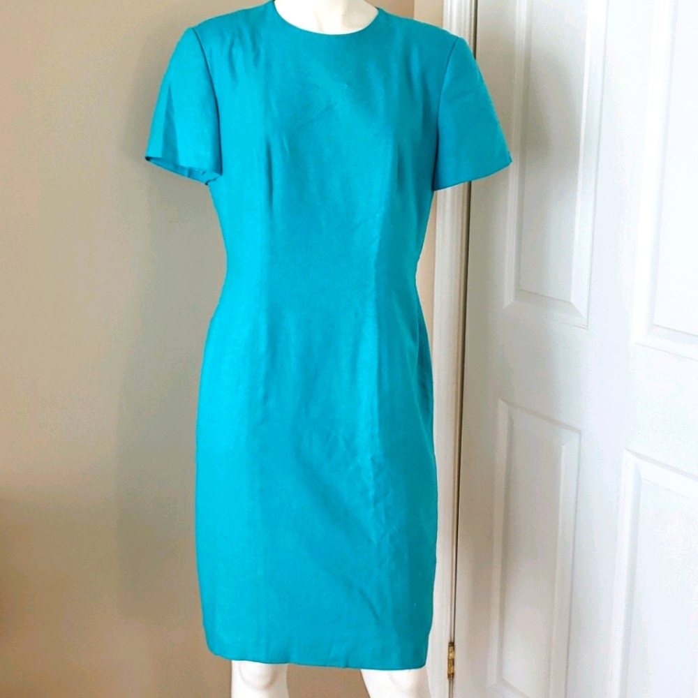 SHOMI by Miller turquoise silk pencil dress set